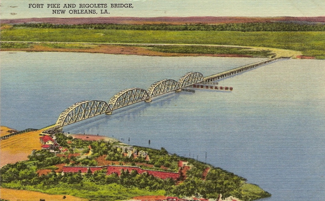 FortPikeAndRigoletsBridge1950sPC.jpg