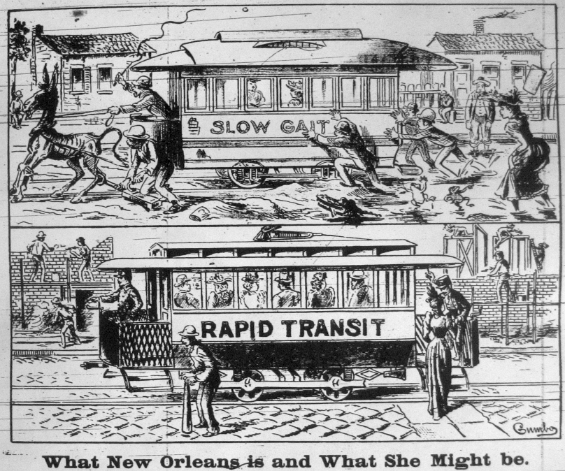 TodayInNewOrleansHistory/1893October21StreetcarsToElectricTheMascotNewspaper.gif