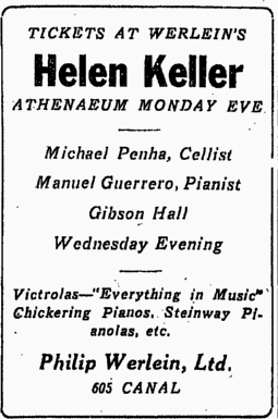 TodayInNewOrleansHistory/1916March19HelenKellerAtAthenaemTP.jpg