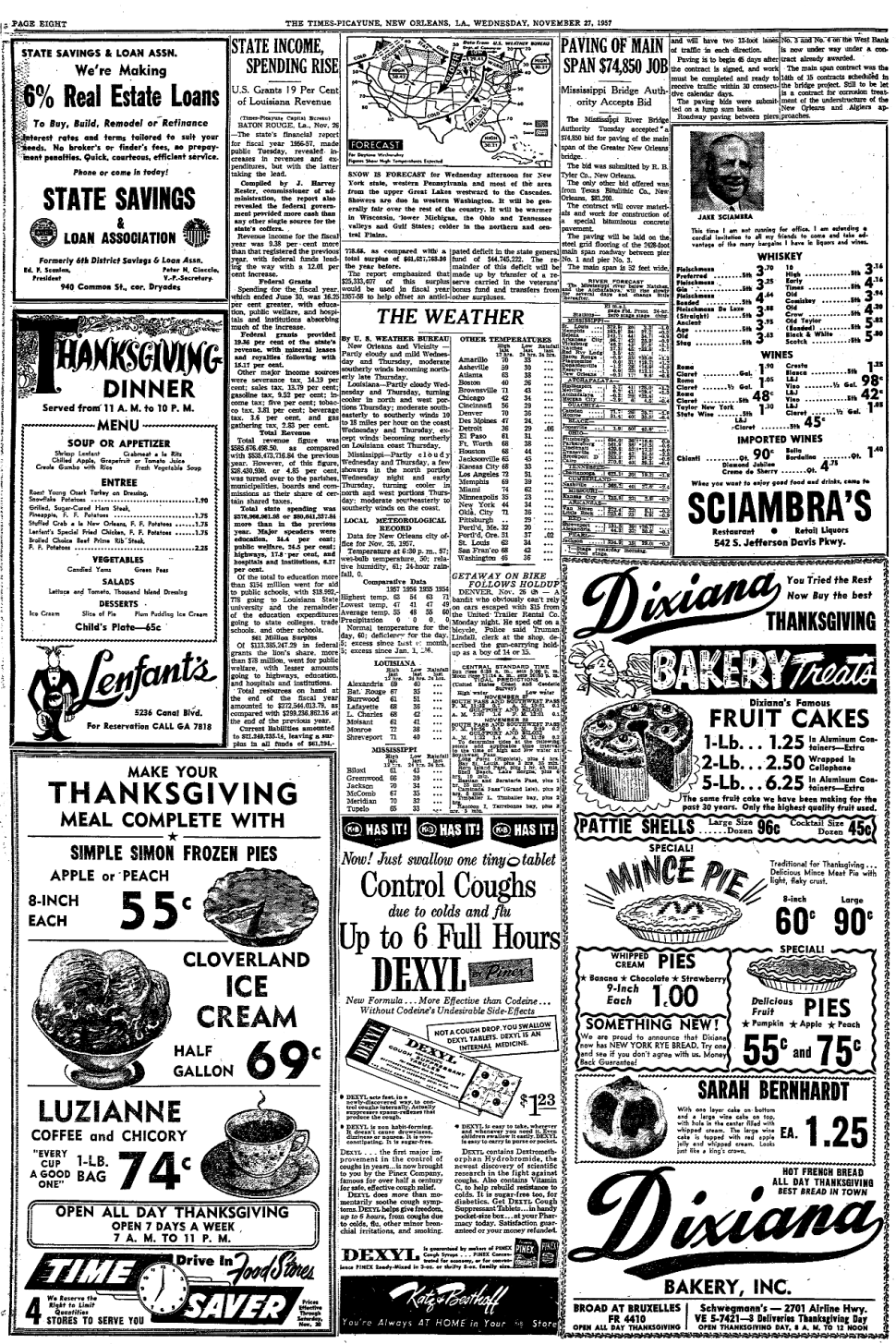 TodayInNewOrleansHistory/1957Nov27SciambrasRestaurantAndGreatAds.gif