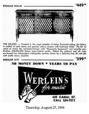 TodayInNewOrleansHistory/1964Aug27WerleinsStereo.gif