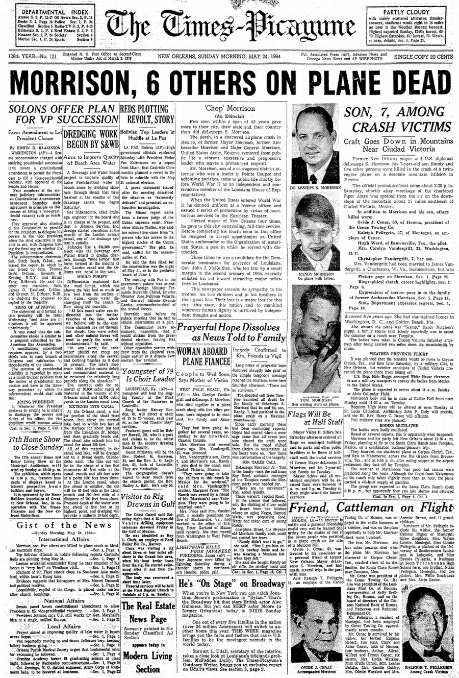 TodayInNewOrleansHistory/1964May22ChepMorrisonDeathReportedOnMay24tp.gif