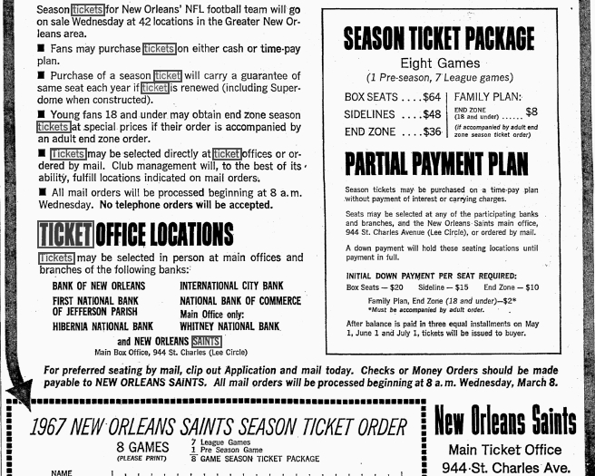 TodayInNewOrleansHistory/1967March5TPSaintsSeasonTicketsAd.jpg