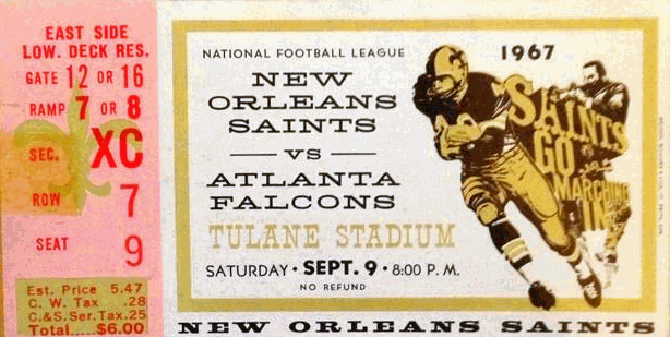 TodayInNewOrleansHistory/1967September9FirstSaintsHomeGameAtTulane.gif